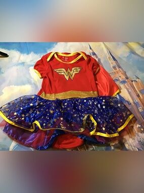 Wonderwoman infant costume one piece W/cape size 18 months